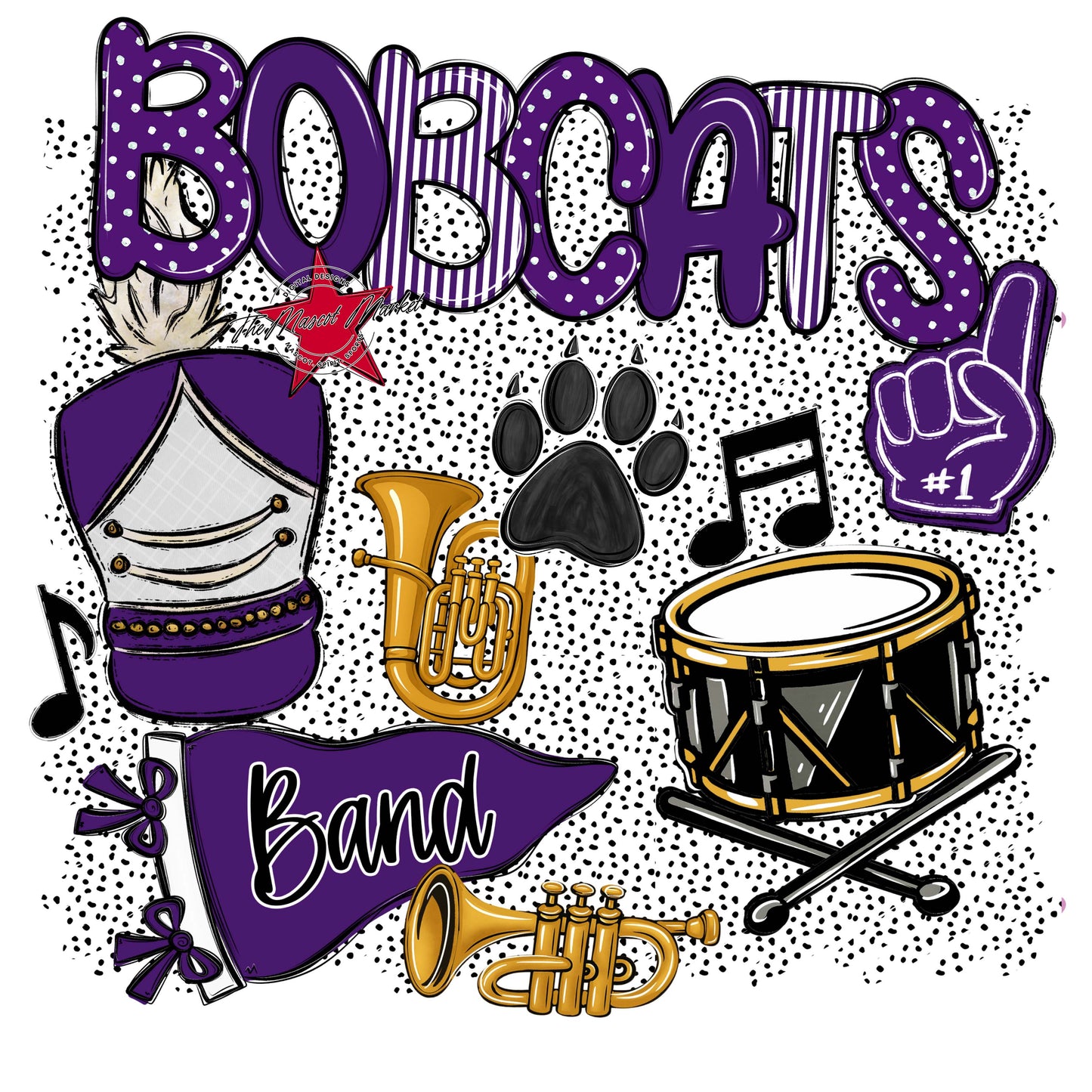 Bobcats Band Spirit-Purple