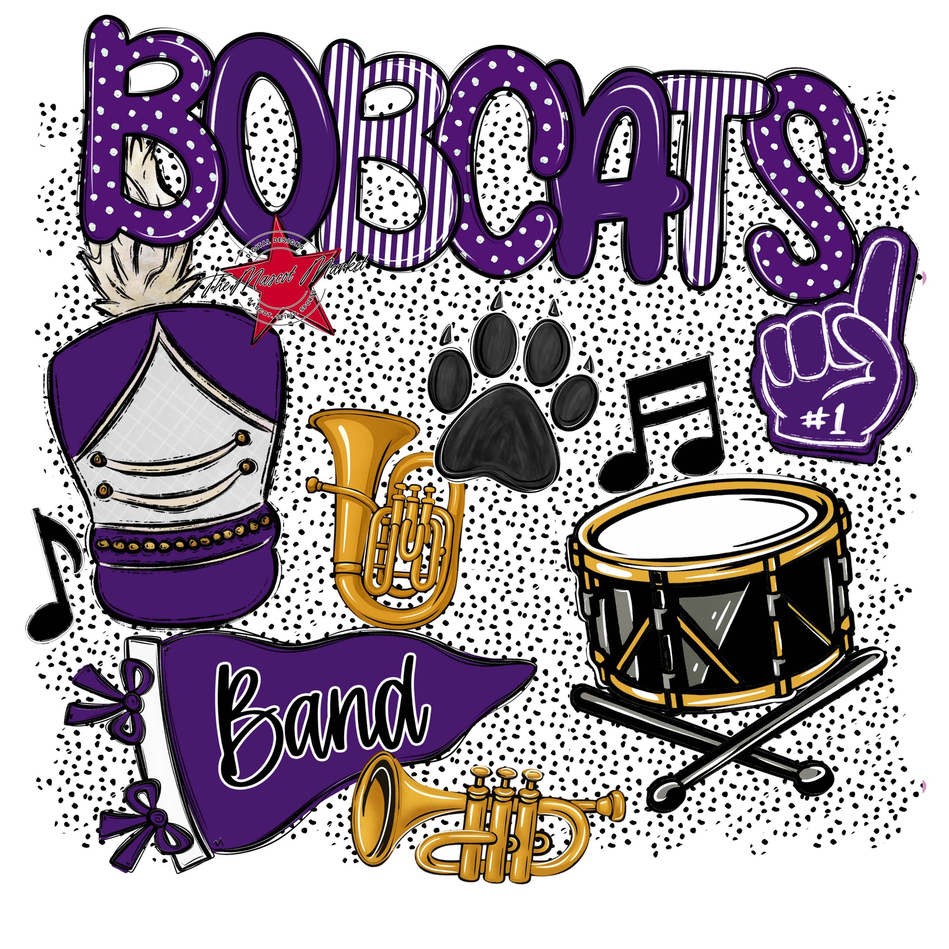Bobcats Band Spirit-Purple