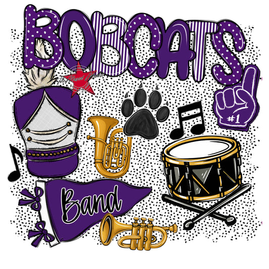 Bobcats Band Spirit-Purple