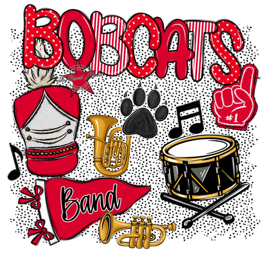 Bobcats Band Spirit-Red