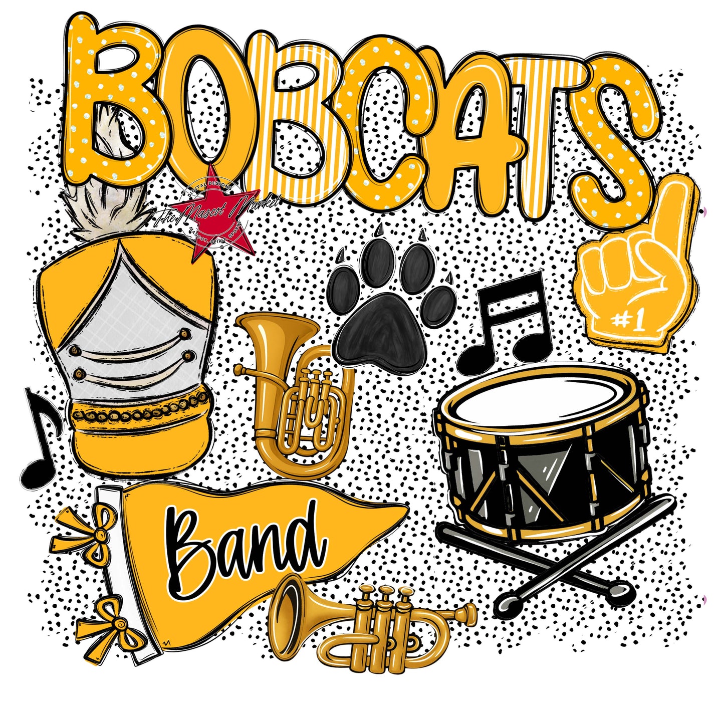 Bobcats Band Spirit-Yellow