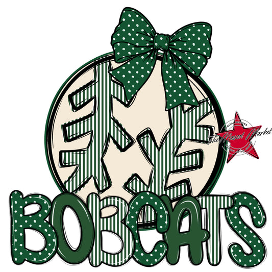 Bobcats Baseball-Softball Spirit Design-Green