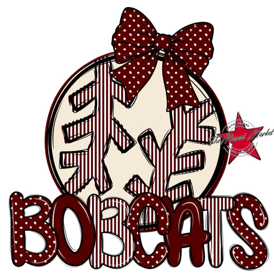 Bobcats Baseball-Softball Spirit Design-Maroon