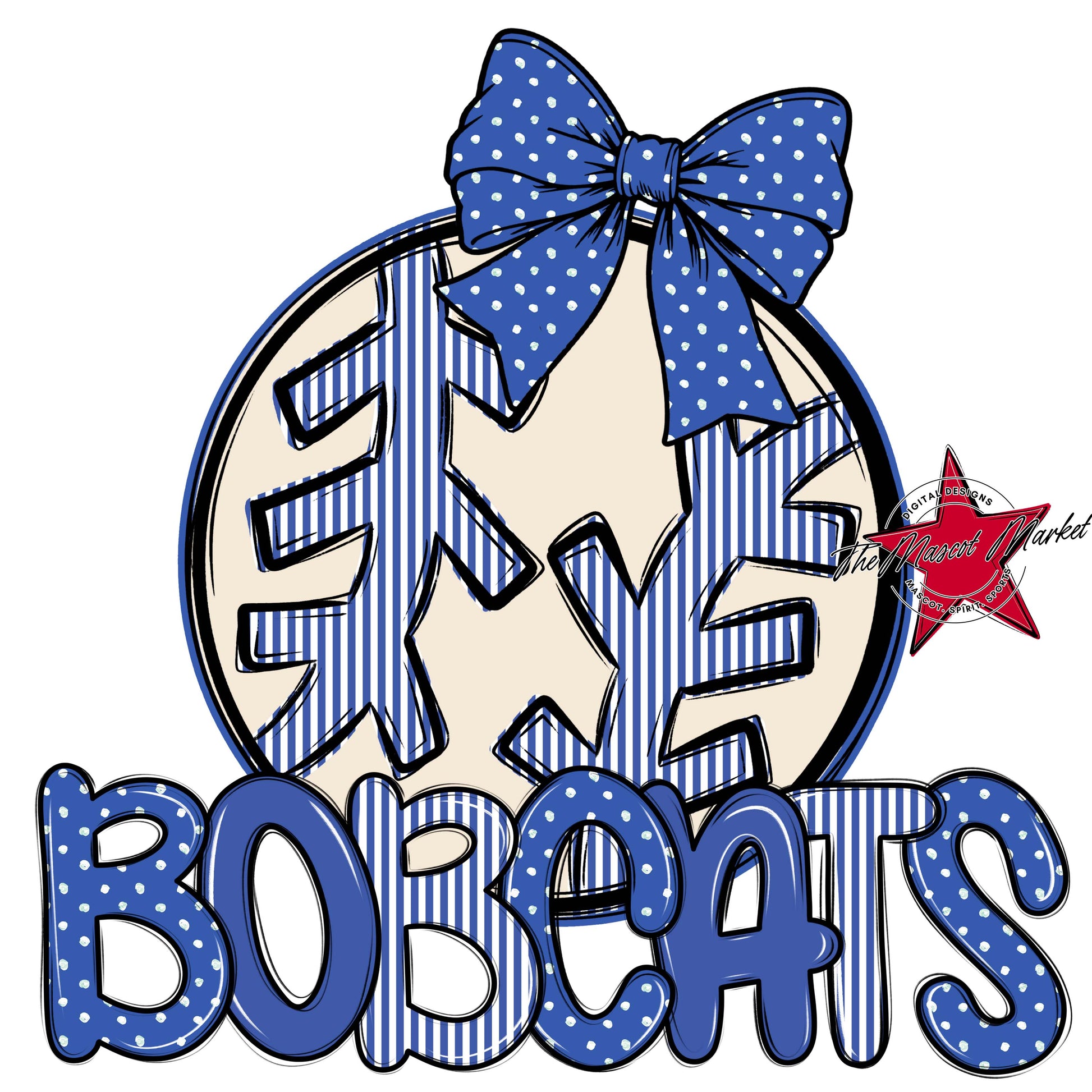 Bobcats Baseball-Softball Spirit Design-Off Blue