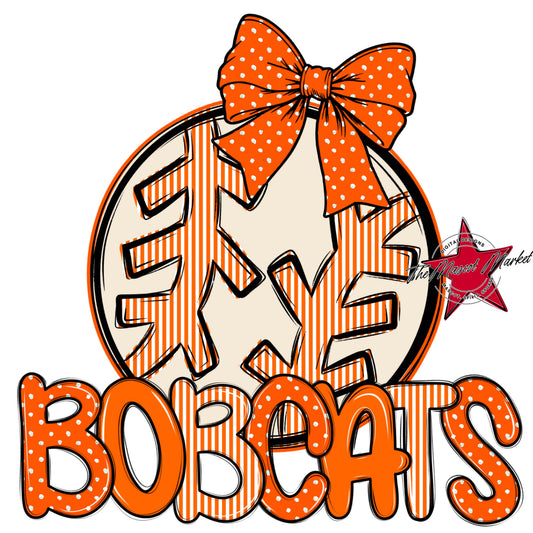 Bobcats Baseball-Softball Spirit Design-Orange