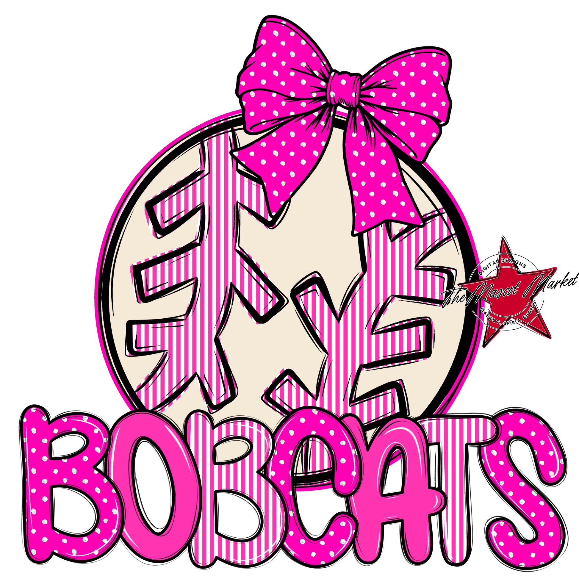 Bobcats Baseball-Softball Spirit Design-Pink