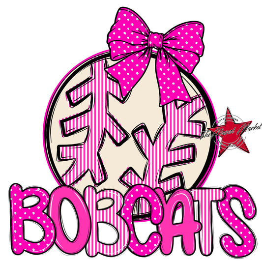 Bobcats Baseball-Softball Spirit Design-Pink