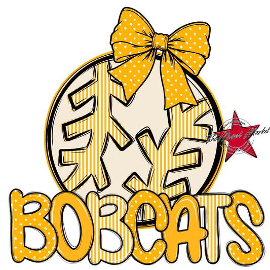 Bobcats Baseball-Softball Spirit Design-Yellow
