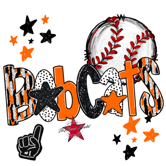 Bobcats Baseball Scrape-Orange
