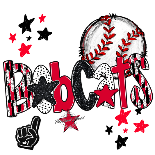Bobcats Baseball Scrape-Red