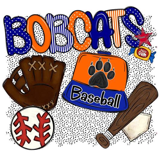 Bobcats Baseball Spirit-Blue & Orange