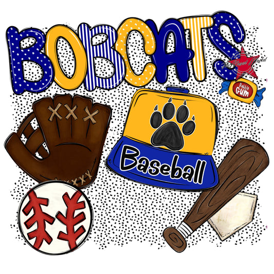 Bobcats Baseball Spirit-Blue & Yellow