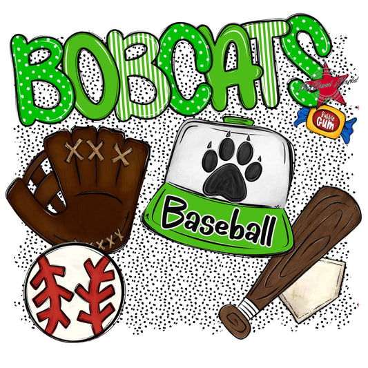 Bobcats Baseball Spirit-Bright Green