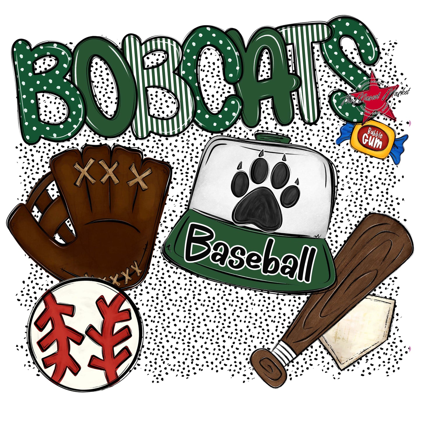 Bobcats Baseball Spirit-Green