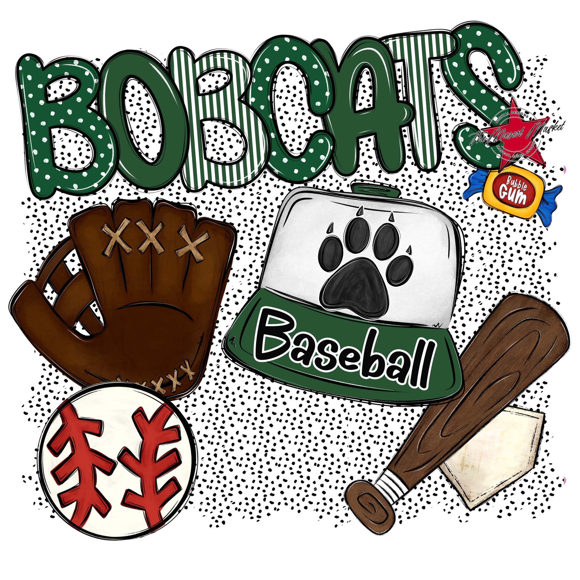 Bobcats Baseball Spirit-Green
