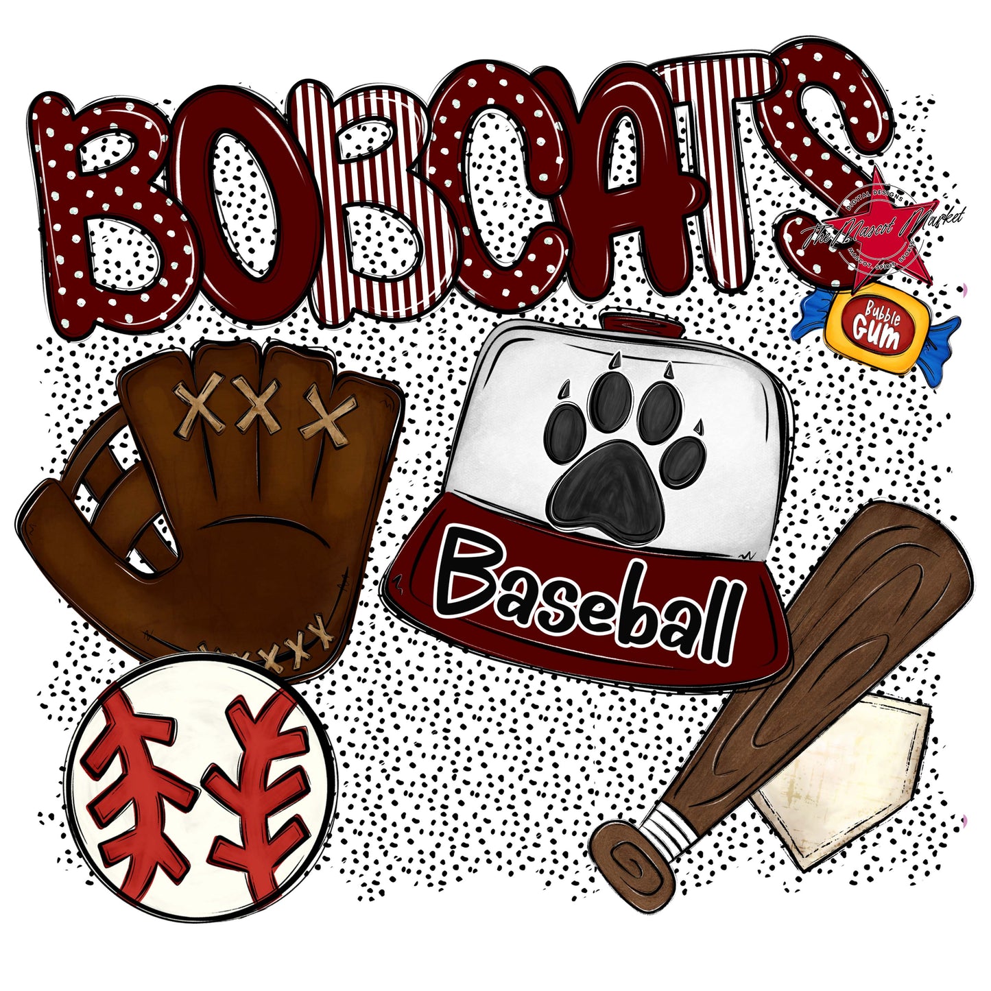 Bobcats Baseball Spirit-Maroon