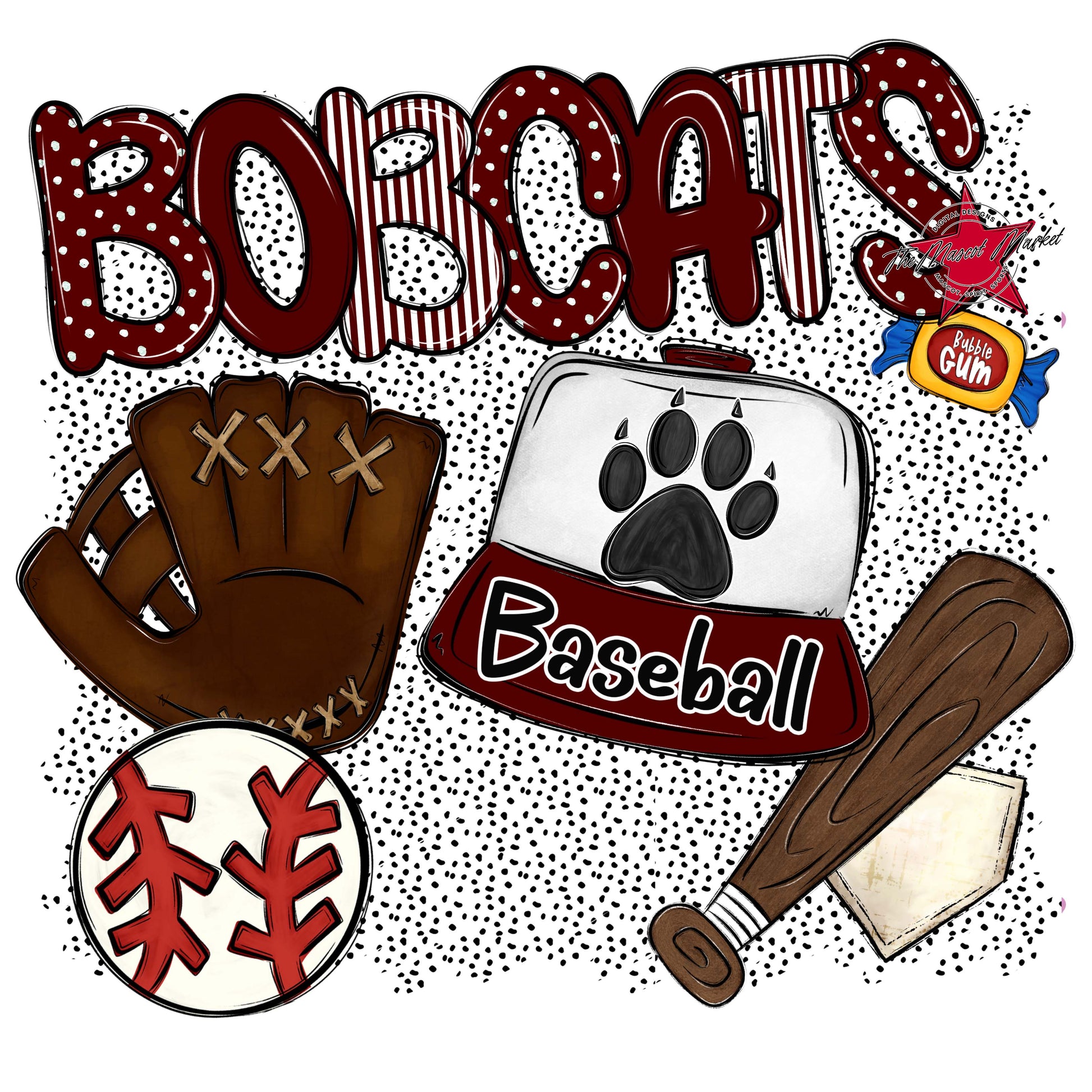 Bobcats Baseball Spirit-Maroon