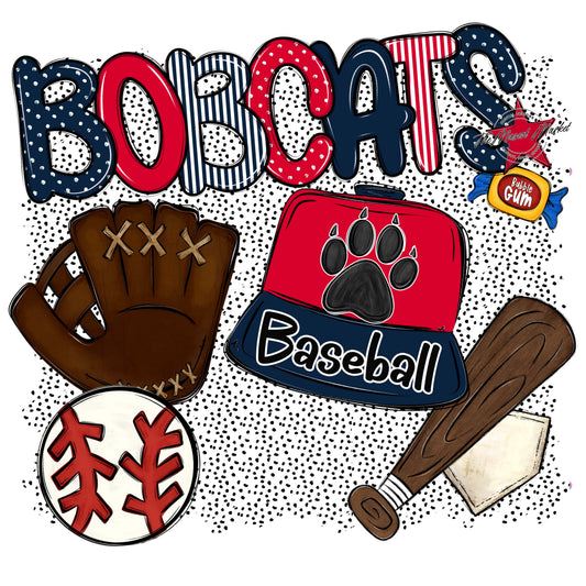 Bobcats Baseball Spirit-Navy & Red