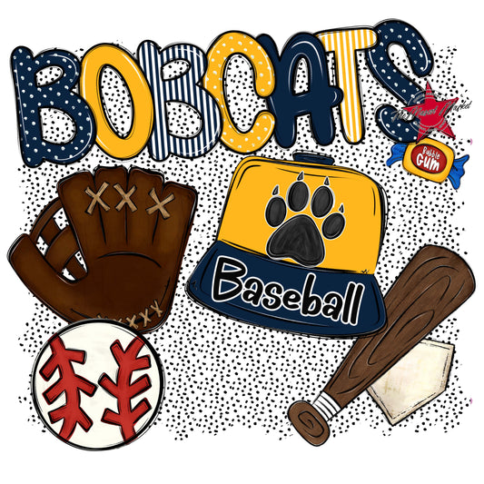 Bobcats Baseball Spirit-Navy & Yellow