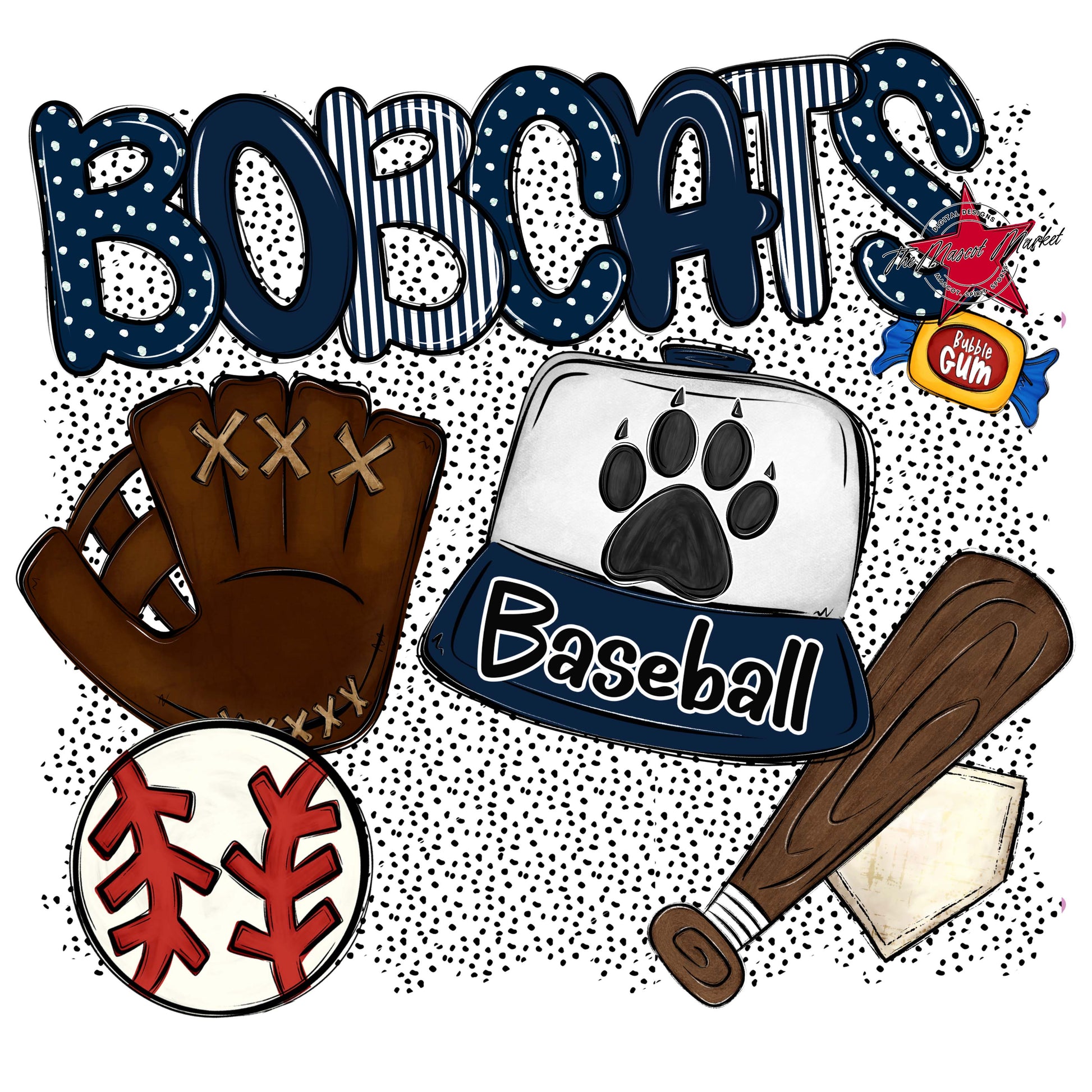 Bobcats Baseball Spirit-Navy