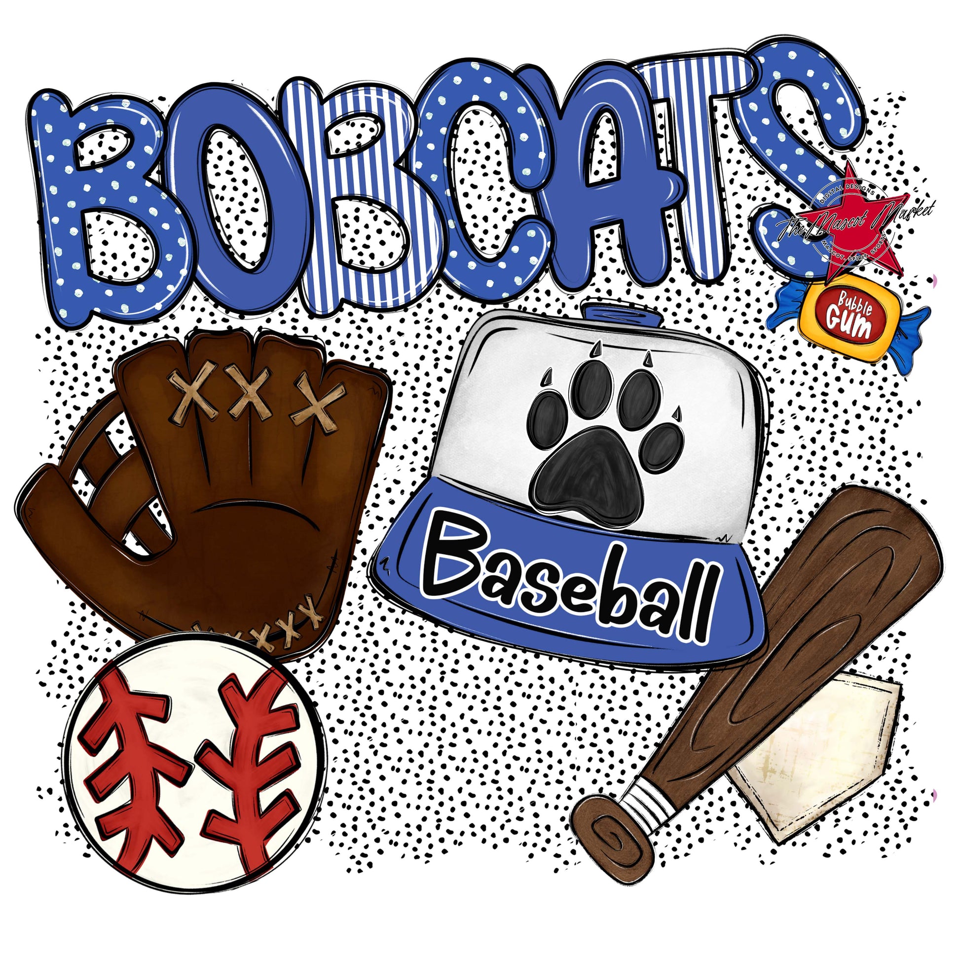 Bobcats Baseball Spirit-Off Blue