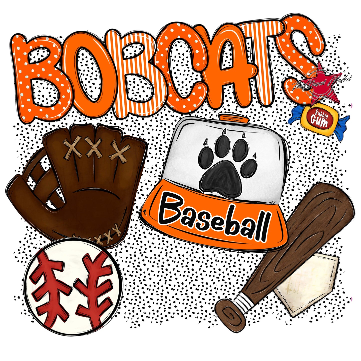 Bobcats Baseball Spirit-Orange