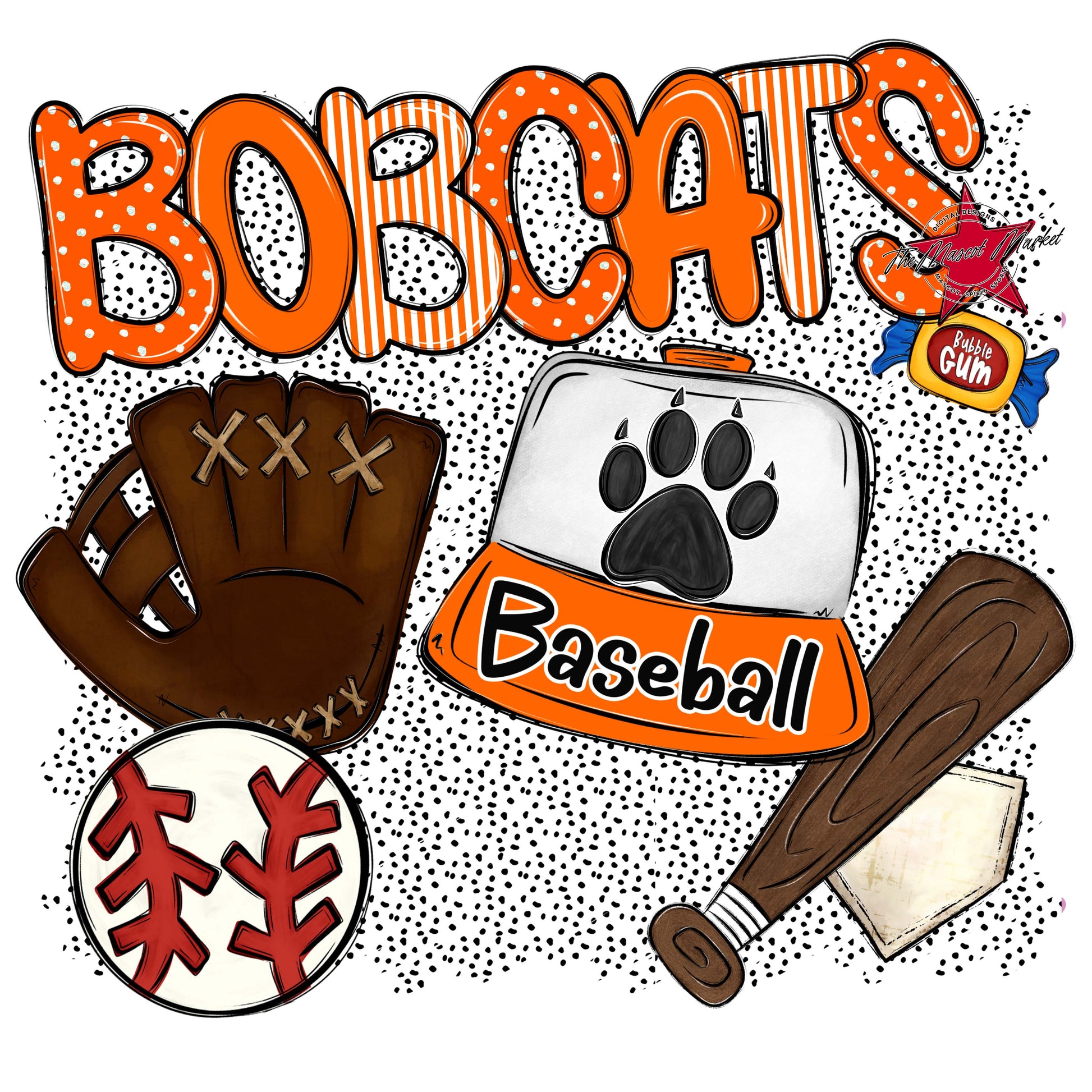 Bobcats Baseball Spirit-Orange
