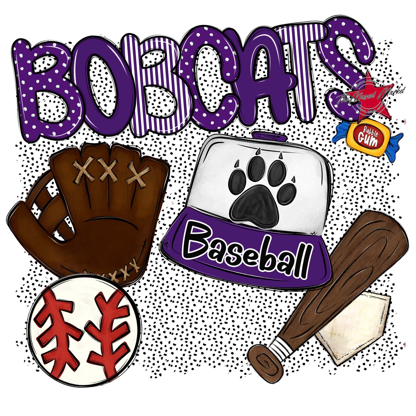 Bobcats Baseball Spirit-Purple