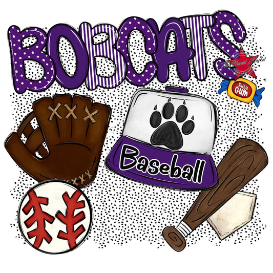 Bobcats Baseball Spirit-Purple