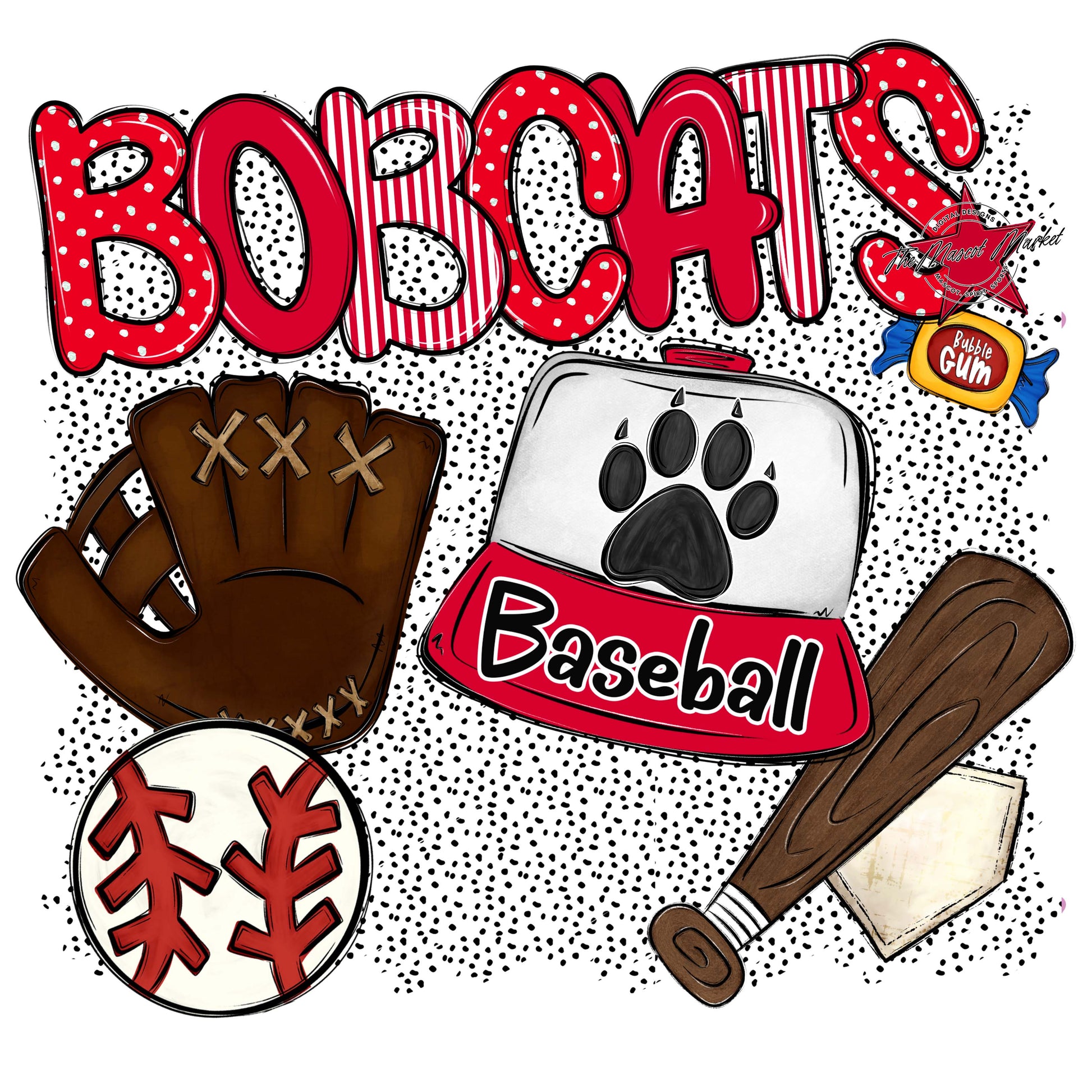 Bobcats Baseball Spirit-Red
