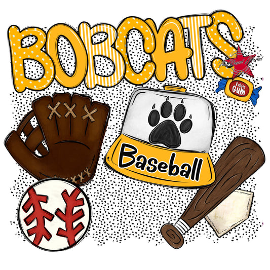 Bobcats Baseball Spirit-Yellow