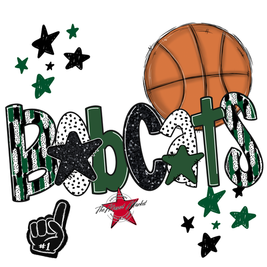 Bobcats Basketball Scrape-Green