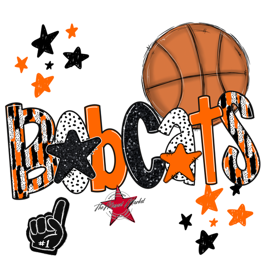 Bobcats Basketball Scrape-Orange