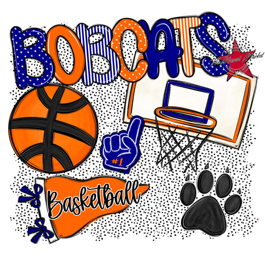 Bobcats Basketball Spirit-Blue & Orange