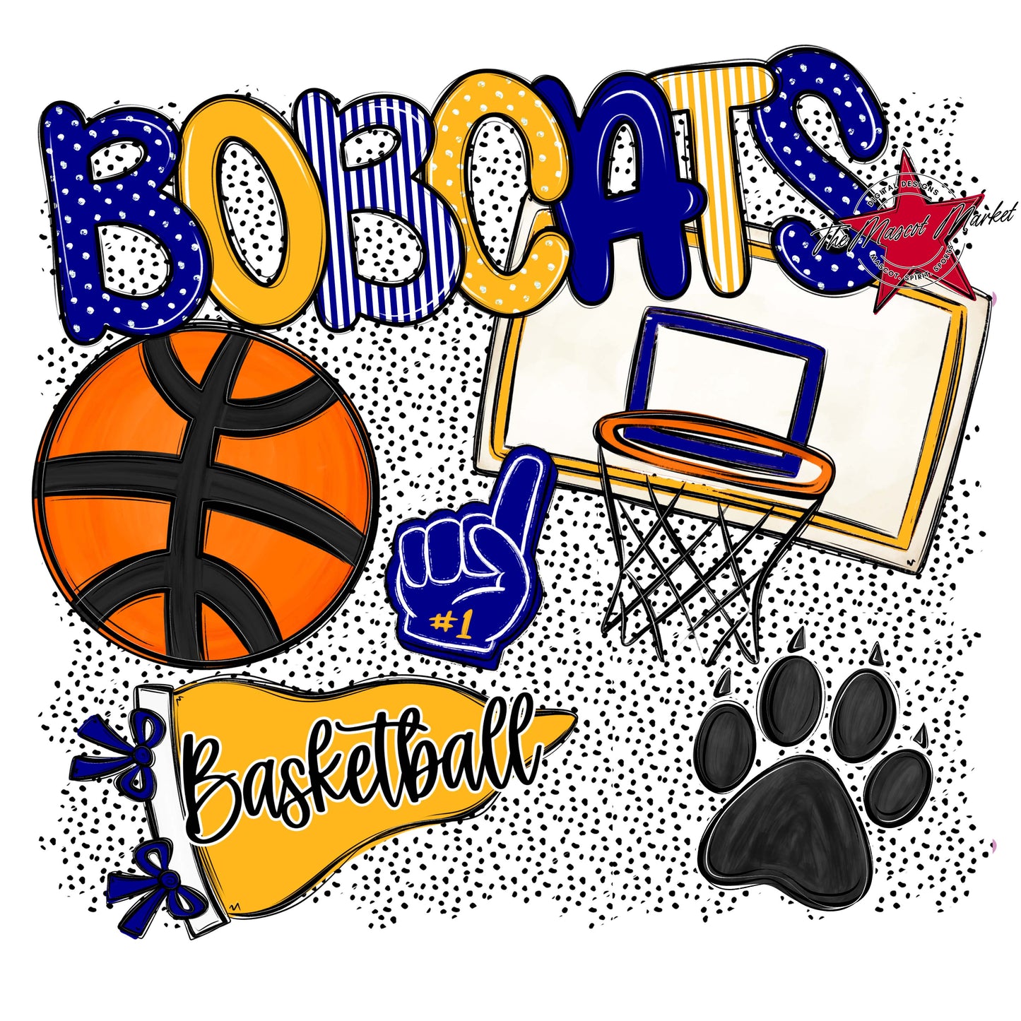 Bobcats Basketball Spirit-Blue & Yellow