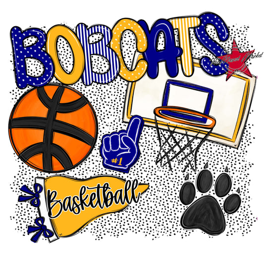 Bobcats Basketball Spirit-Blue & Yellow