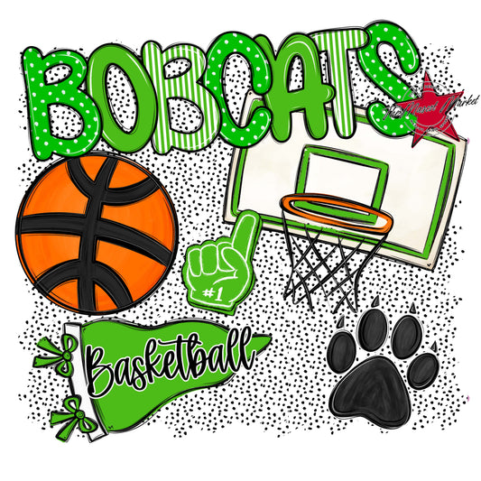 Bobcats Basketball Spirit-Bright Green