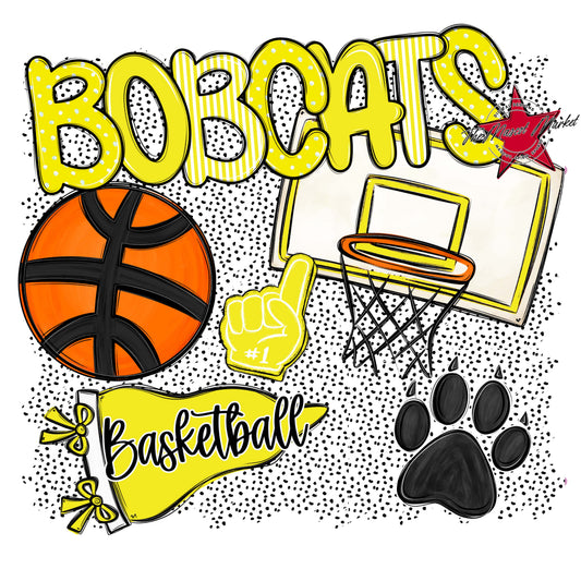 Bobcats Basketball Spirit-Bright Yellow