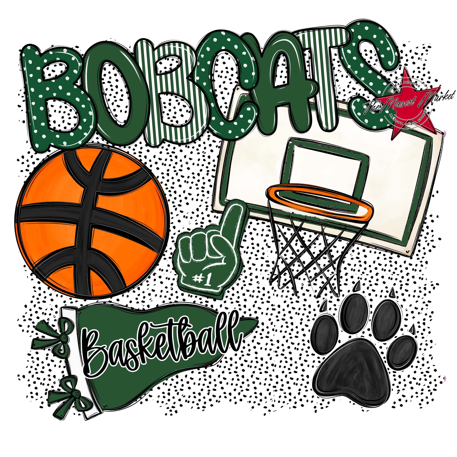 Bobcats Basketball Spirit-Green