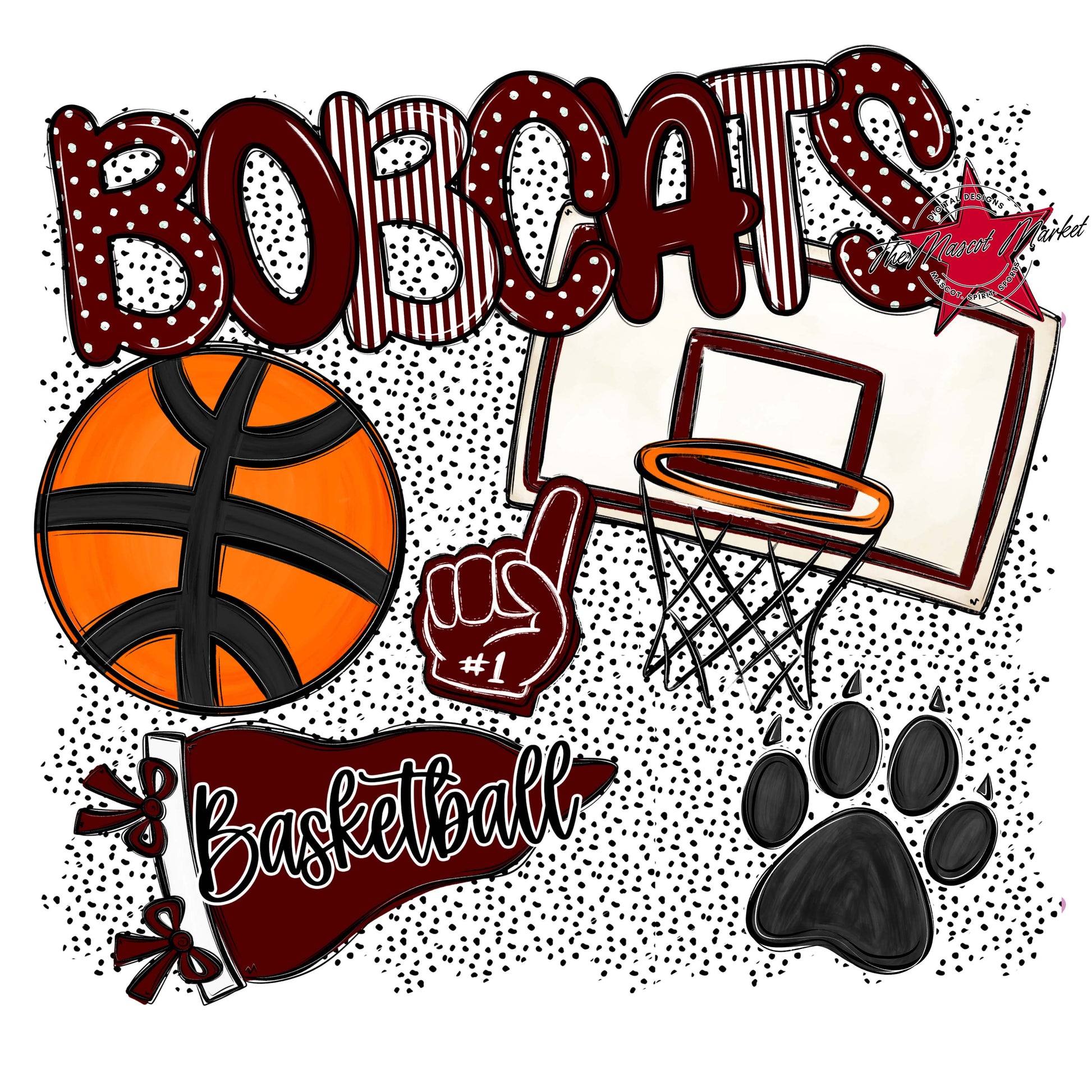 Bobcats Basketball Spirit-Maroon