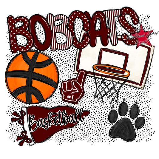 Bobcats Basketball Spirit-Maroon