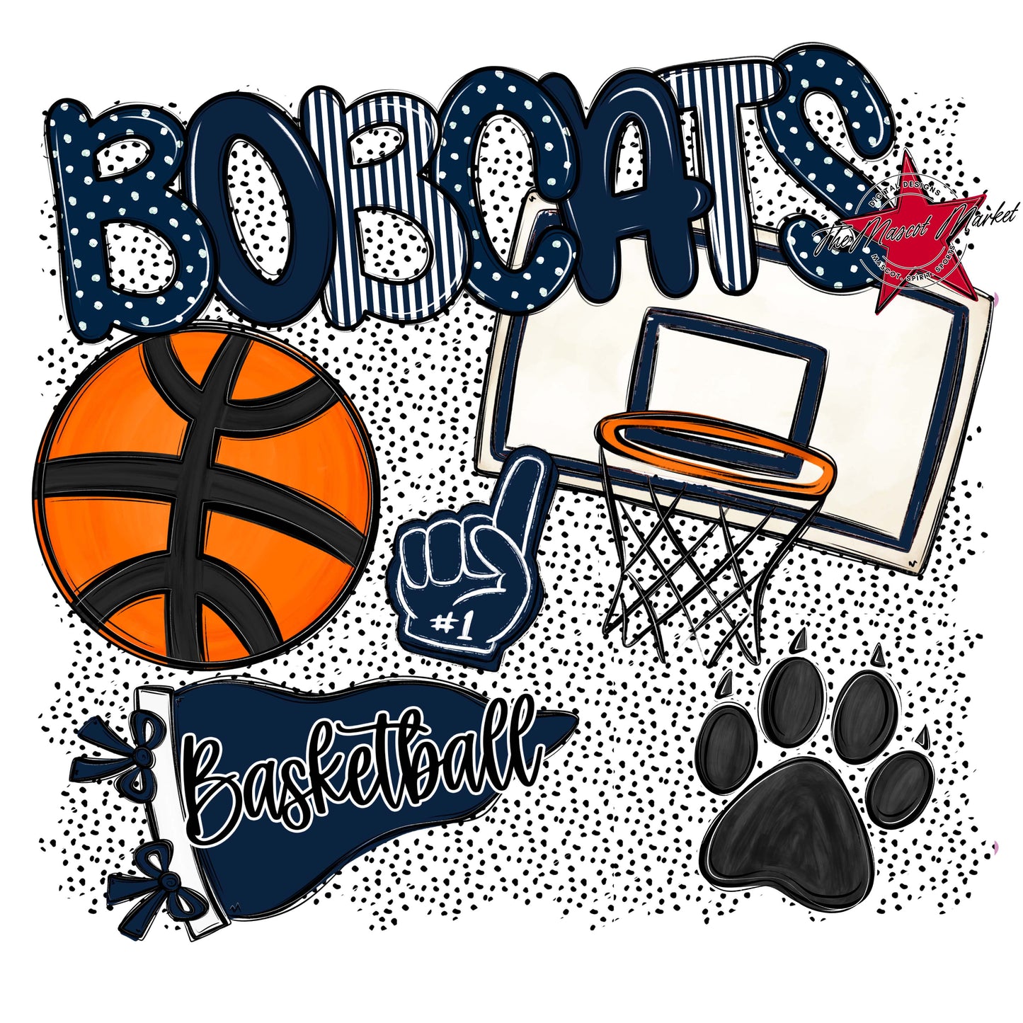 Bobcats Basketball Spirit-Navy