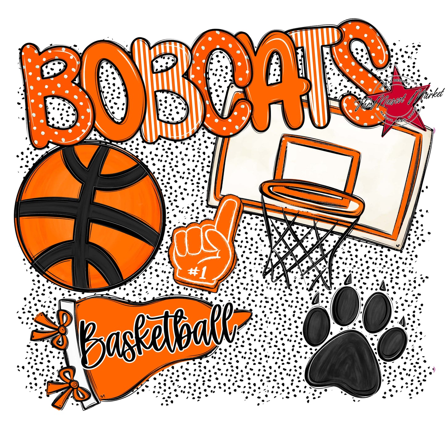 Bobcats Basketball Spirit-Orange
