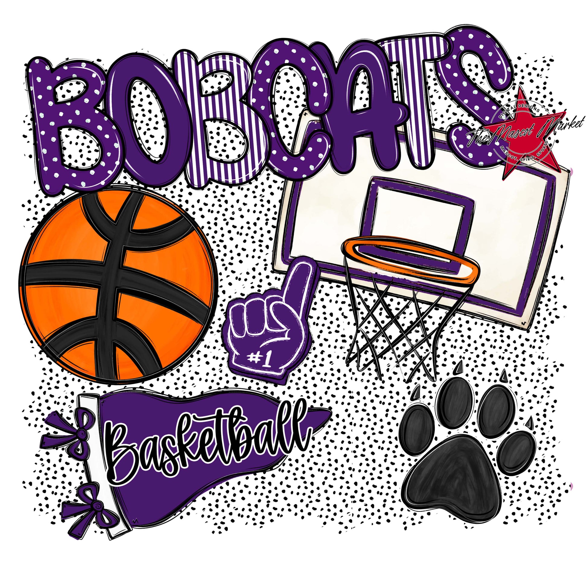 Bobcats Basketball Spirit-Purple