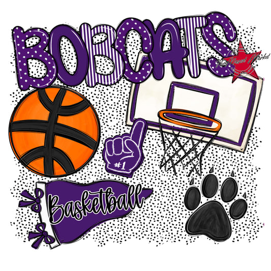 Bobcats Basketball Spirit-Purple