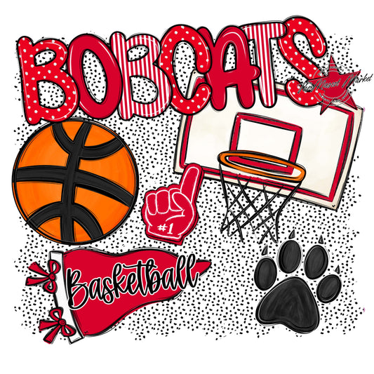 Bobcats Basketball Spirit-Red