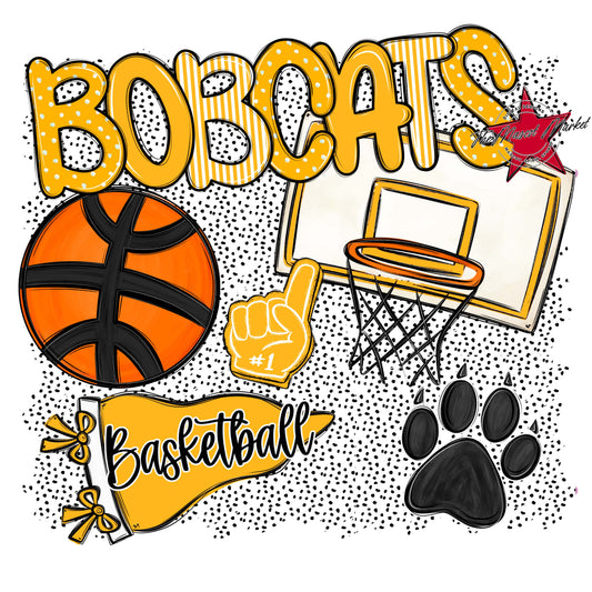 Bobcats Basketball Spirit-Yellow
