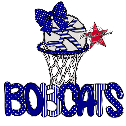 Bobcats Basketball Spirit Design-Blue