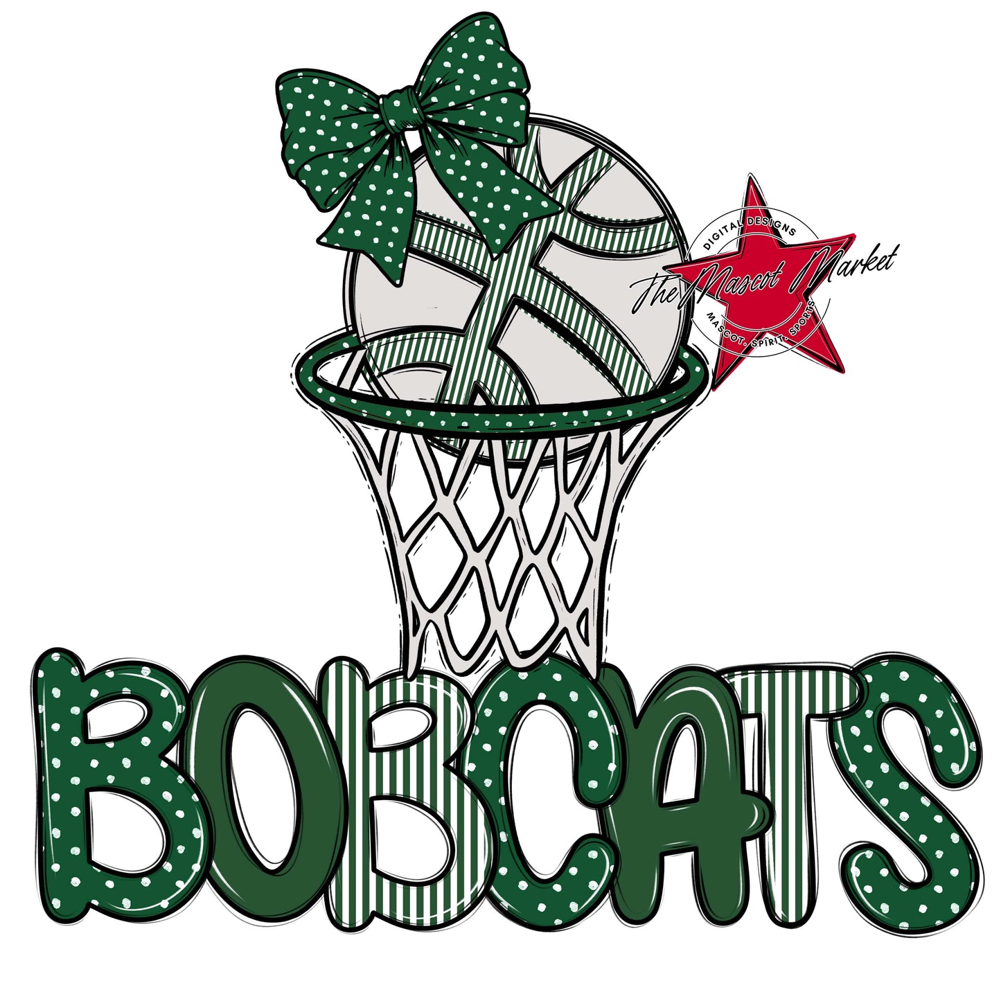 Bobcats Basketball Spirit Design-Green