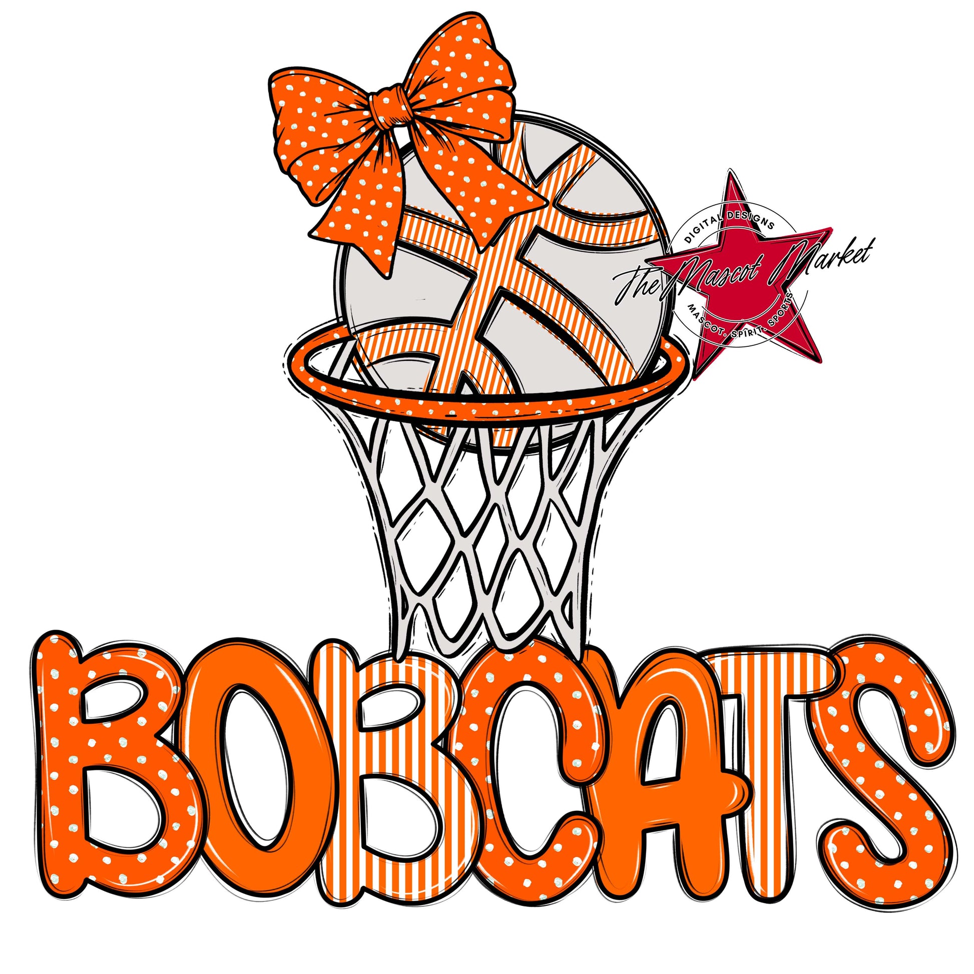 Bobcats Basketball Spirit Design-Orange